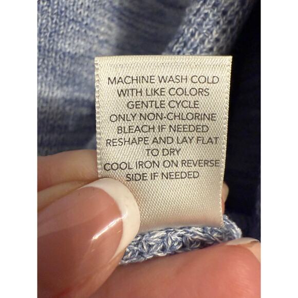 CJ Banks NWT Women's 1X Cottagecore Blue Knit Open Front Longline Cardigan - Picture 10 of 11